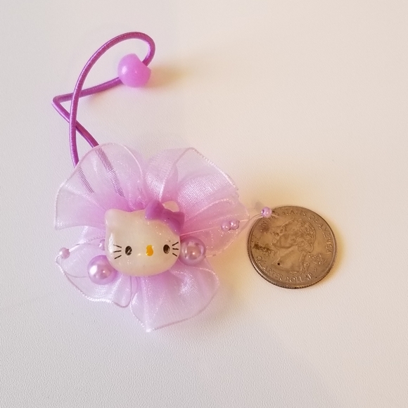 Hello Kitty Lavender Hair Ties with Faux Pearl's New Set - Picture 2 of 3